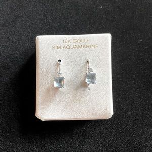 Aquamarine white gold earrings